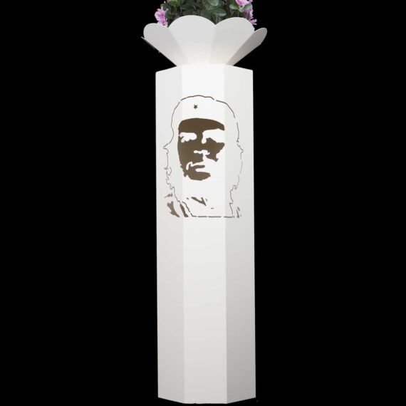 8 - Eck Säule " Che Guevara " inkl. Deko Schale & Beleuchtung in der Farbe weiß