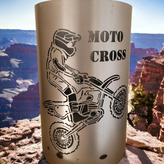 Coole Feuertonne / Feuerkorb mit Motiv Moto Cross