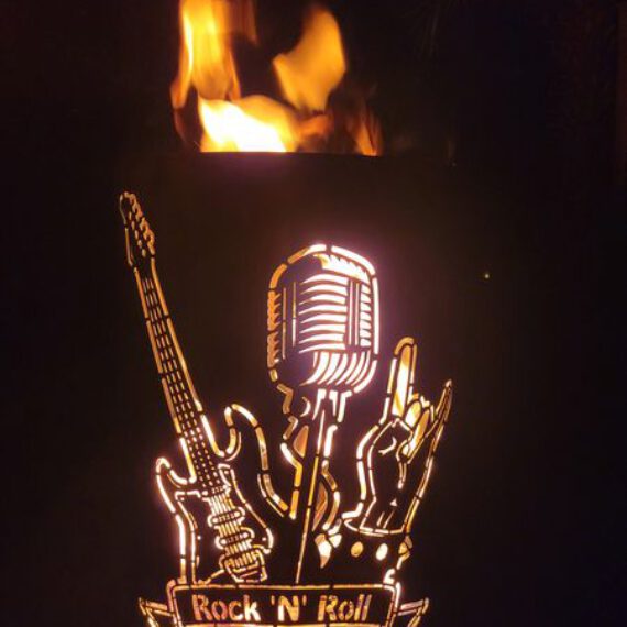 Coole Feuertonne / Feuerkorb mit Motiv Rock `n´ Roll