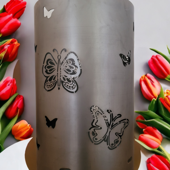 Romantische Feuertonne / Feuerkorb mit Motiv Butterflys-Schmetterlinge